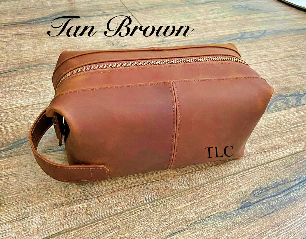 Tan Brown toiletry bag