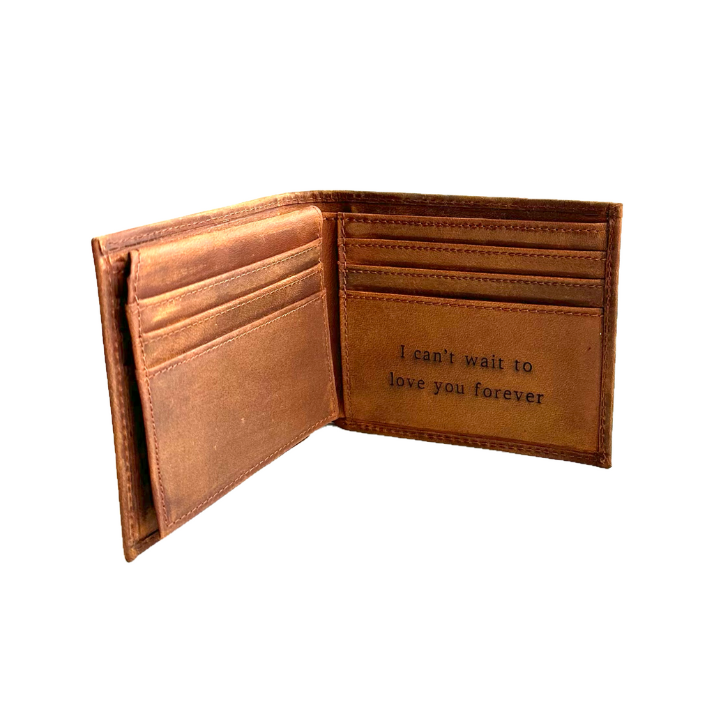 a bifold wallet with inside custom