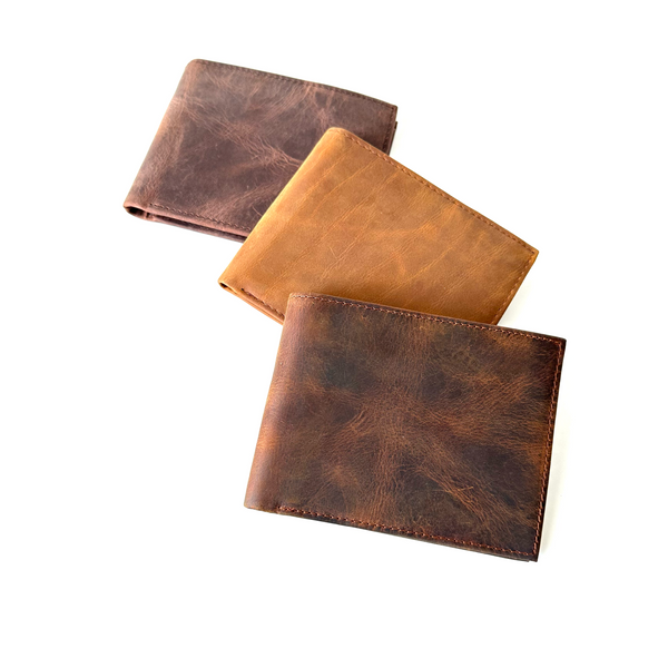 distressed bifold wallets