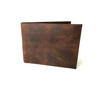a distressed bifold wallet front