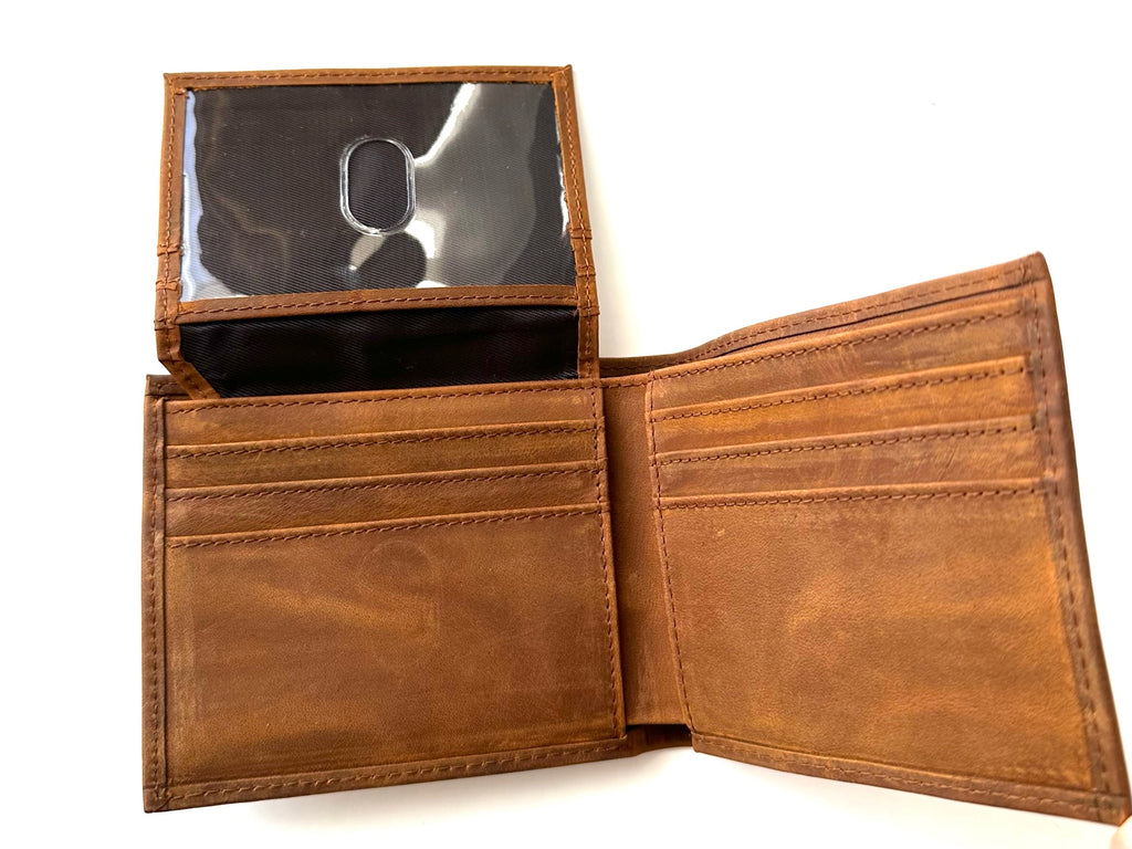a distressed wallet inside